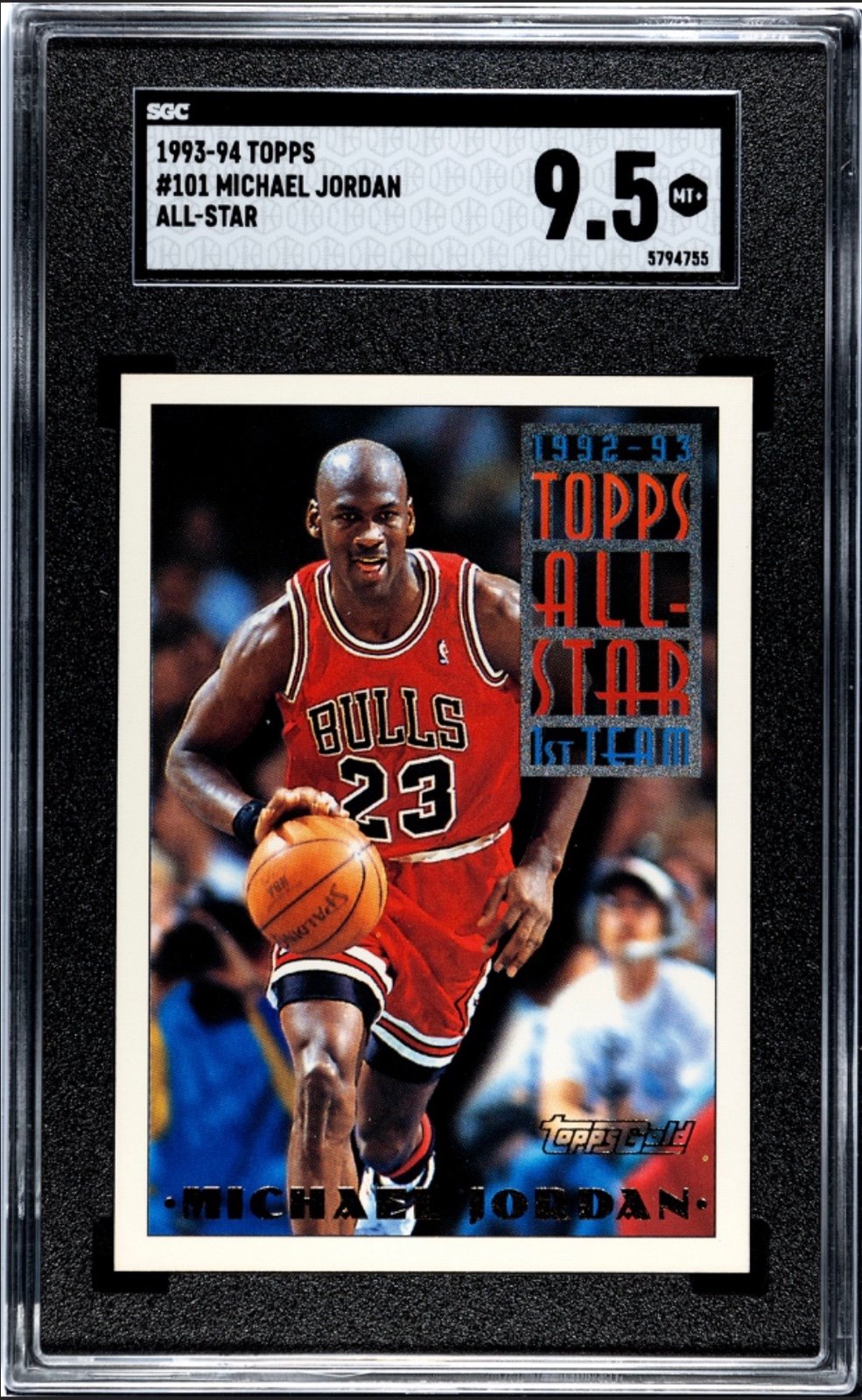 *1993-94 TOPPS!*
*MICHAEL JORDAN*   ALL-STAR NBA BULLS    *Card 101 -SGC 9.5!*