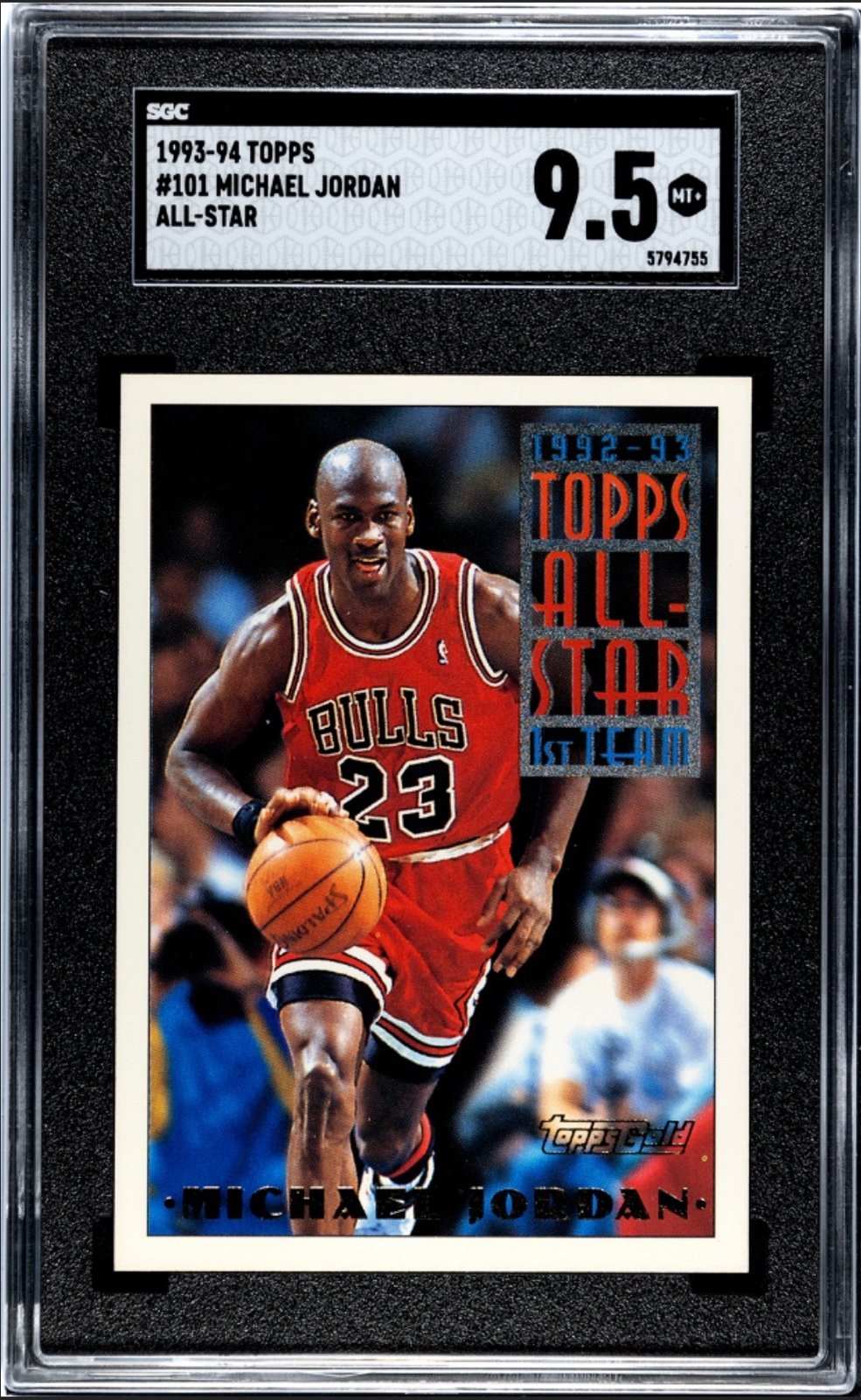 1993-94 TOPPS Michael Jordan All-Star NBA Bulls Card 101 SGC 9.5