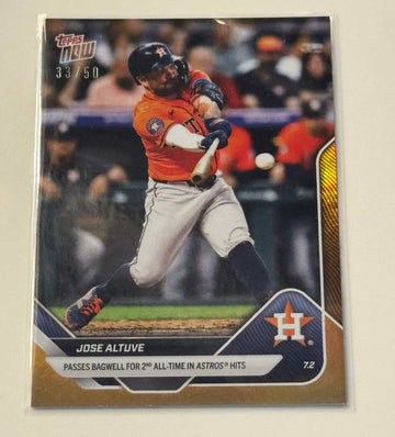 33/50 Jose Altuve Gold Refractor 2025 Topps Now Astros MLB card