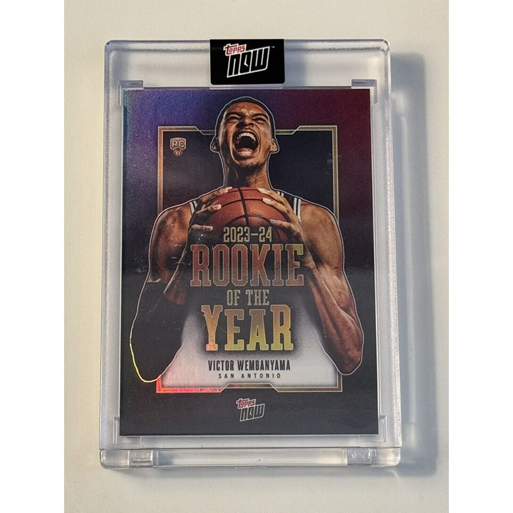 Victor Wembanyama RC* 2023-24 Topps Now Rookie of Year Refractor VW-6 NBA Spurs