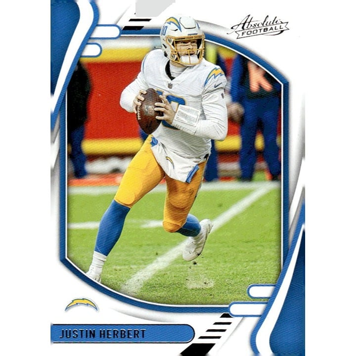 2021 Panini Absolute NFL Parallel Football Card #73 Justin Herbert - SD Chargers