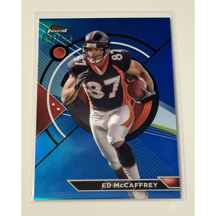 98/199* 2023 TOPPS FINEST COMPOSITE Ed McCaffrey Blue Refractor NFL Broncos #181