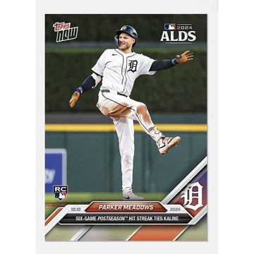 2024 Topps NOW PARKER MEADOWS RC* 6 Game POSTSEASON HIT STREAK TIES KALINE READY