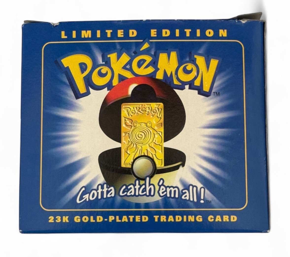 Sealed Vintage 1999 Pokémon Poliwhirl 23K gold-plated trading card Burger King promo packaging
