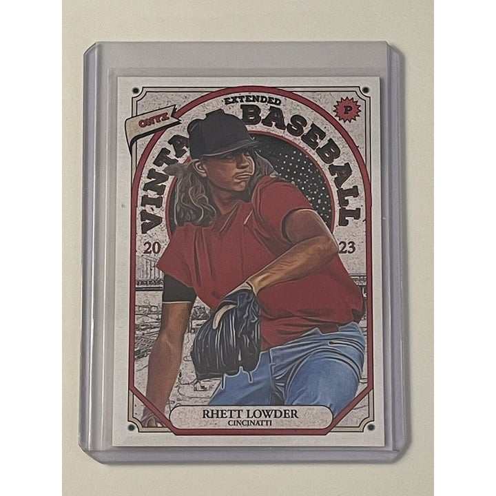 Rhett Lowder RC 2023 Onyx Authenticated Cincinnati Reds autograph rookie baseball card in protective case