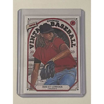 Rhett Lowder RC 2023 Onyx Authenticated Cincinnati Reds autograph rookie baseball card in protective case