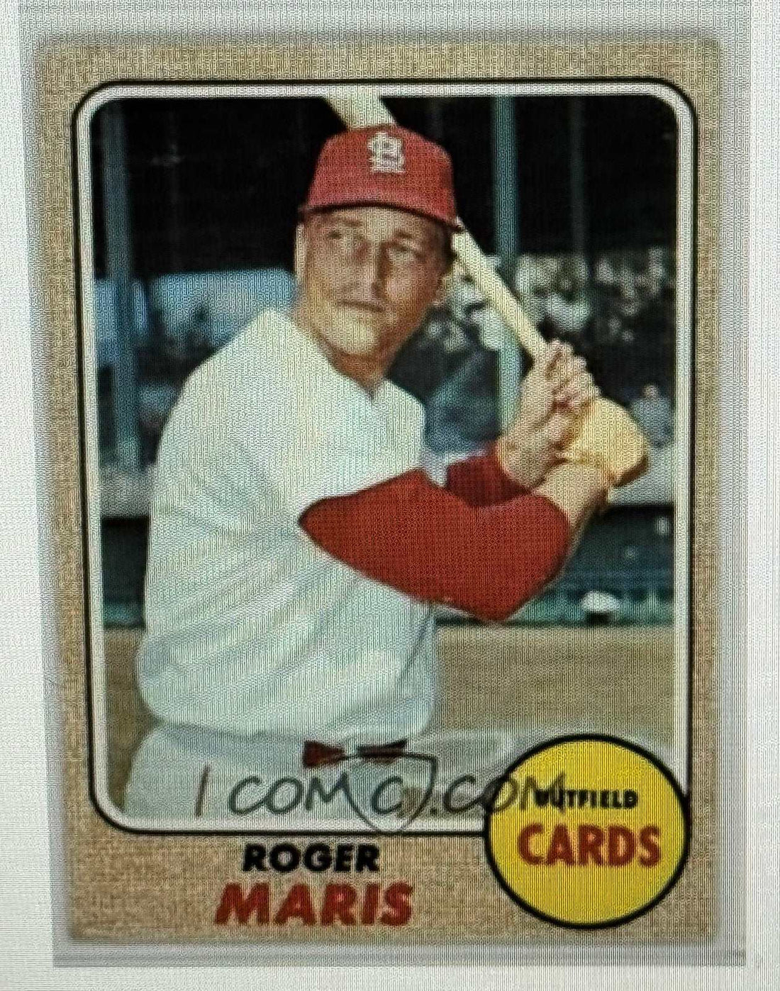 1968 Topps Roger Maris vintage baseball card featuring St. Louis Cardinals player in batting pose