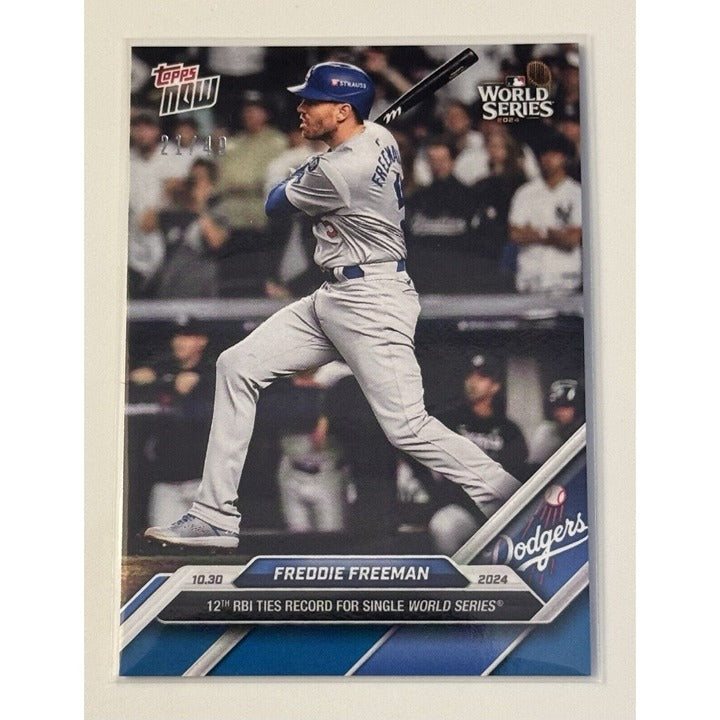 21/49 Freddie Freeman 12 RBIs 2024 MLB Topps NOW Dodgers World Series 880 READY!