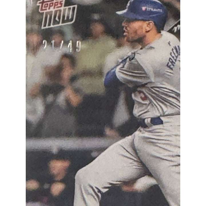 2024 Freddie Freeman Topps NOW Dodgers World Series baseball card with 12 RBIs record