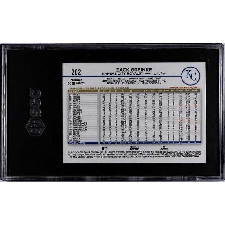2024 Topps Chrome Zack Greinke Kansas City Royals baseball card graded SGC 10
