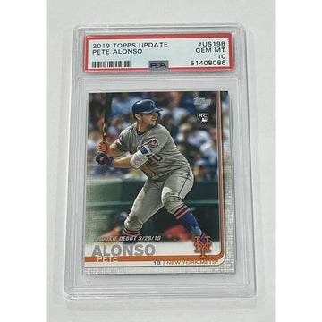 2019 Topps Update Pete Alonso* RC MLB New York Mets Card #US198 Rookie - PSA 10*