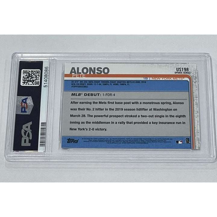 2019 Topps Update Pete Alonso Rookie Card #US198 New York Mets PSA 10 Gem Mint Baseball Card