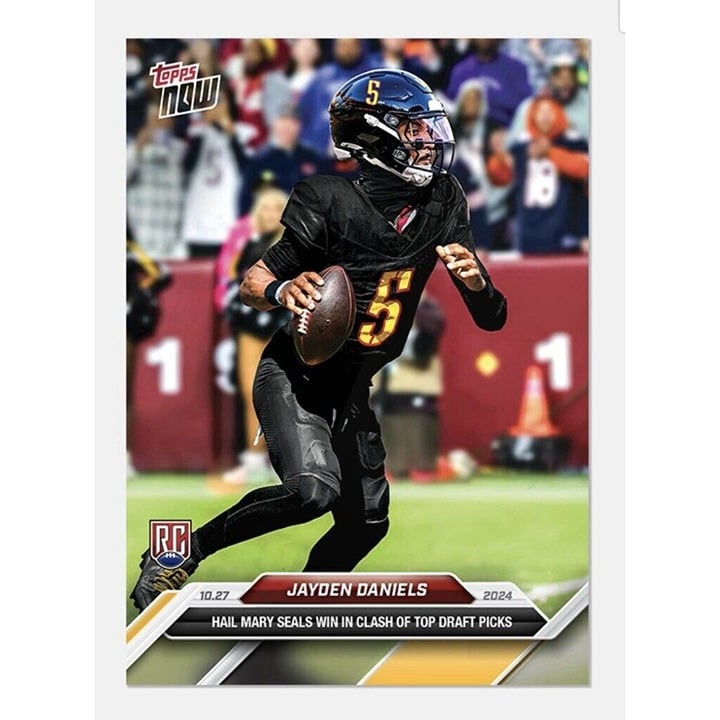 Jayden Daniels rookie trading card 2024 Topps Now Commanders football
