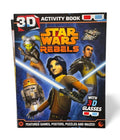 Vintage Star Wars Rebels 3D activity book with glasses featuring games, posters, puzzles, and mazes