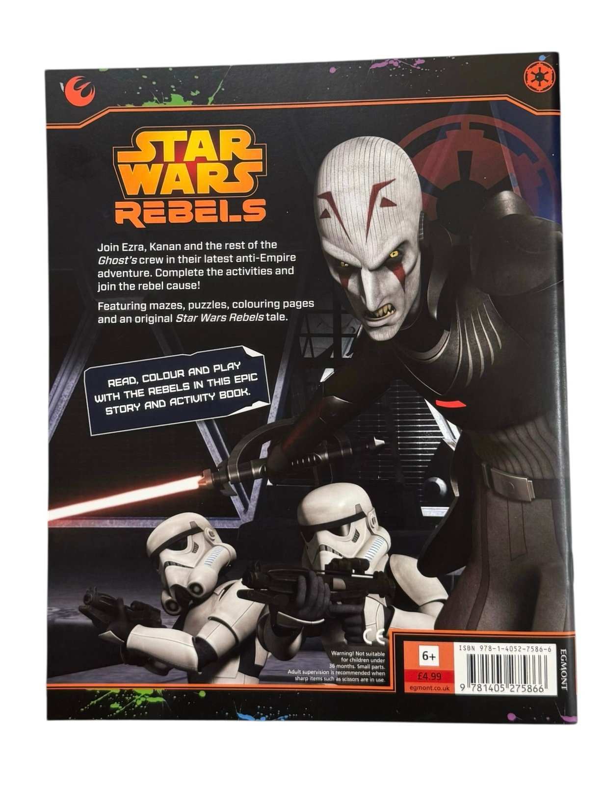 Vintage Star Wars Rebels 3D activity book with games, puzzles, posters, and red-blue 3D glasses