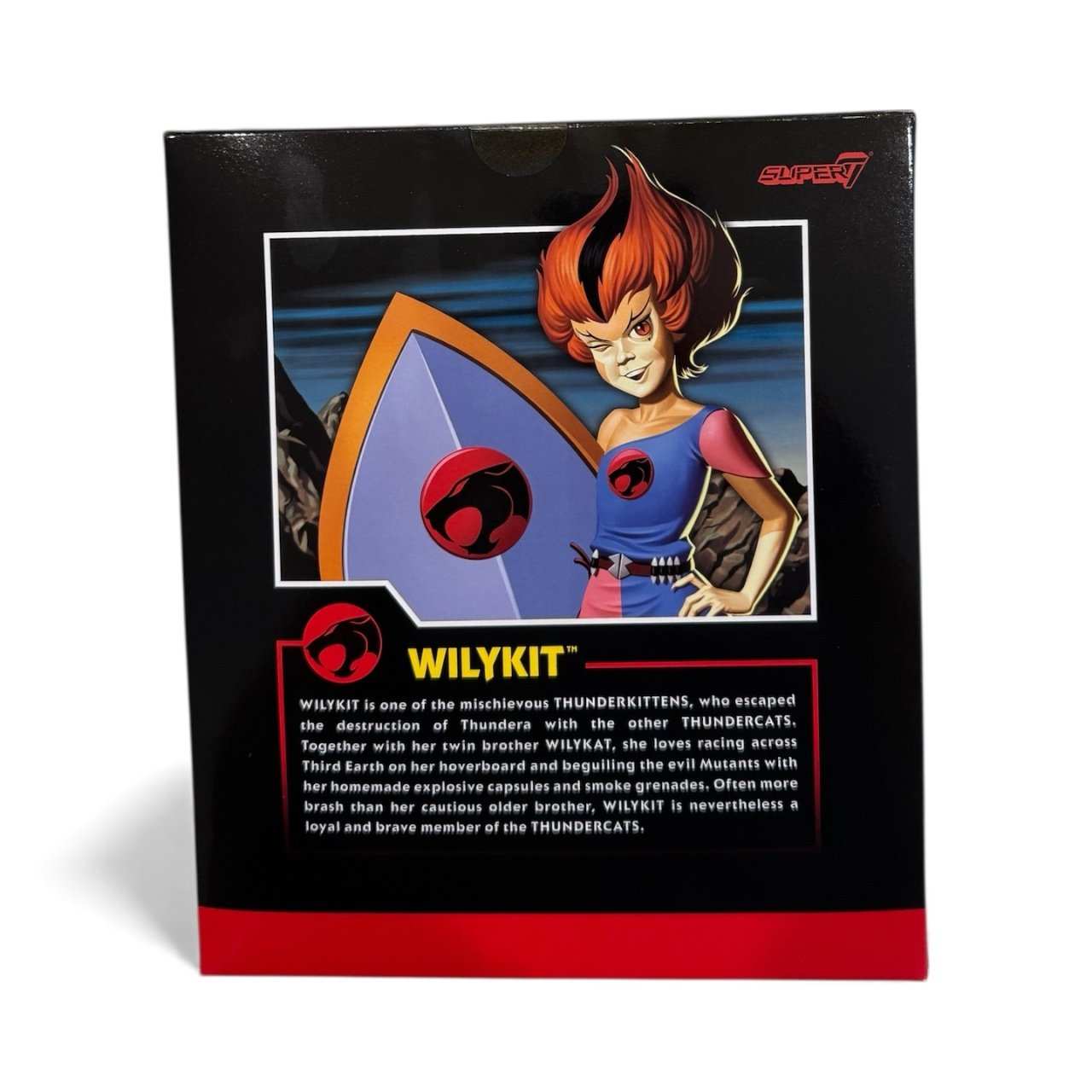 New sealed Super7 Thundercats Ultimates Wilykit action figure packaging with character art