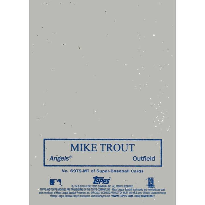 2016 Topps Archives Mike Trout baseball card 1969 Topps Super Limited Los Angeles Angels