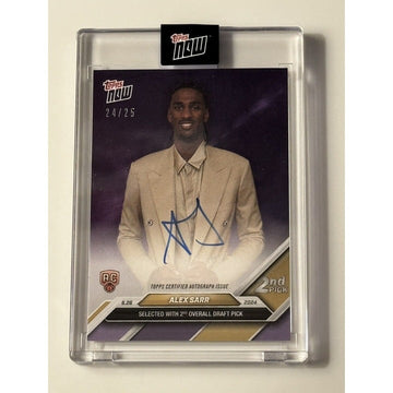 24/25! Alex Sarr RC On Card Auto 2024 TOPPS NOW D2AUT NBA Wizards Card - IN HAND