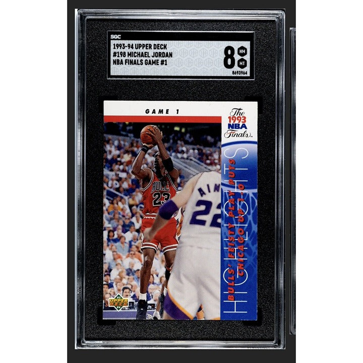 1993 Upper Deck NBA Finals Game 1 Highlights Michael Jordan NBA Bulls #198 SGC 8