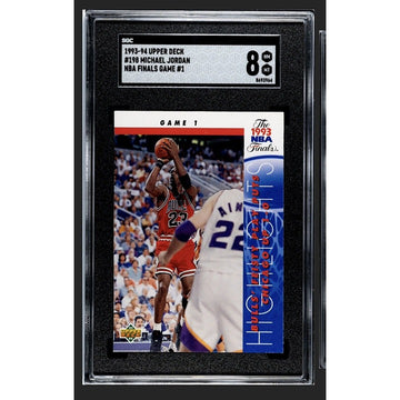 1993 Upper Deck NBA Finals Game 1 Highlights Michael Jordan NBA Bulls #198 SGC 8
