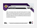 LeBron James 2025 26 Topps NOW NBA card featuring historic 36-point game at age 40 with Los Angeles Lakers