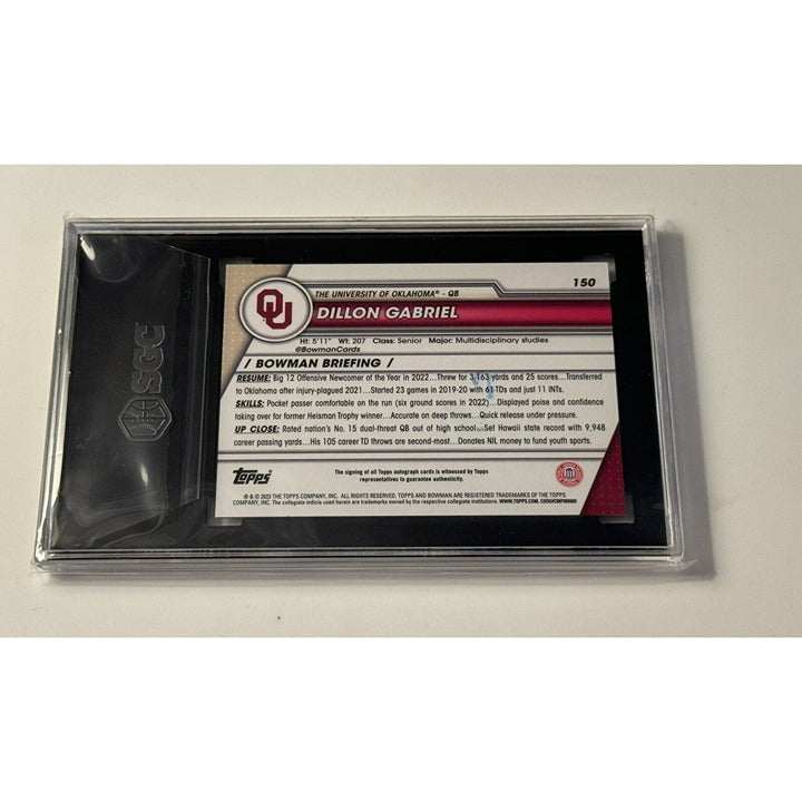 Dillon Gabriel RC autographed 2023 Bowman Chrome University football card graded SGC 9