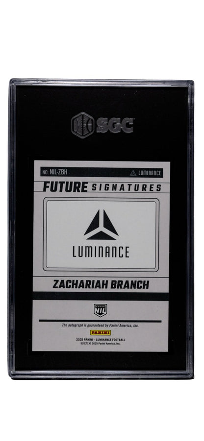 Zachariah Branch RC* Auto 2025 Panini Luminance RED NIL Future NIL-ZBH - SGC 9.5