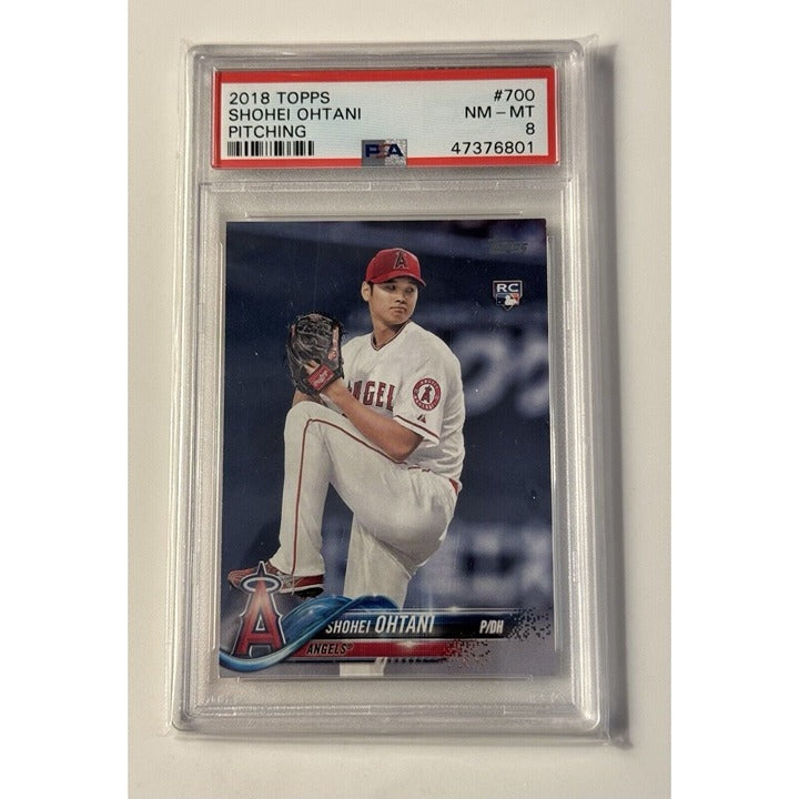2018 Topps Shohei Ohtani Pitching Rookie Card #700 PSA 8 LA Angels baseball card