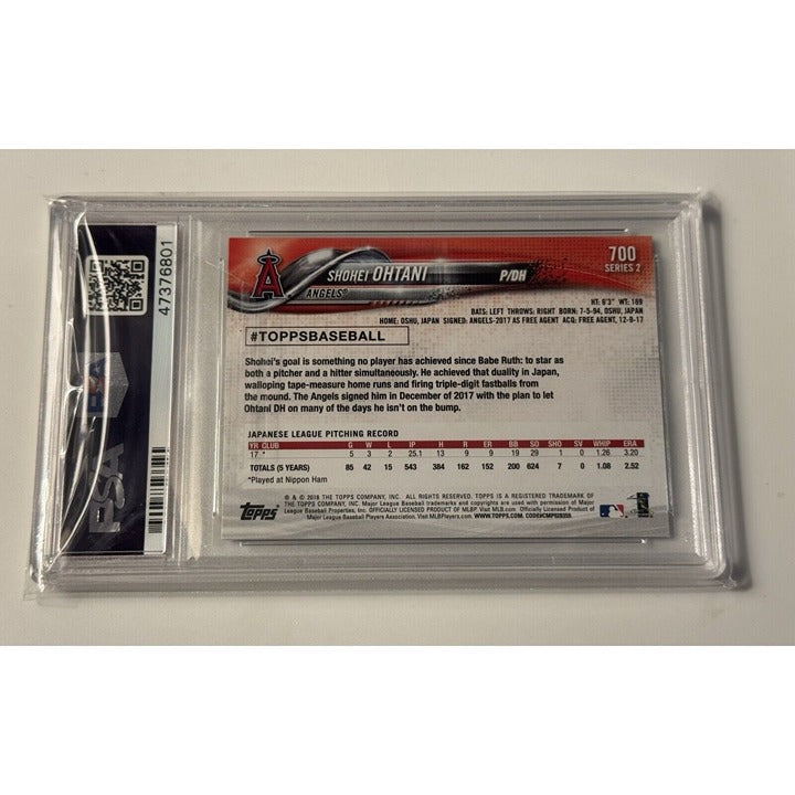 Shohei Ohtani Pitching RC 2018 Topps Card #700 PSA 8 LA Angels Dodgers