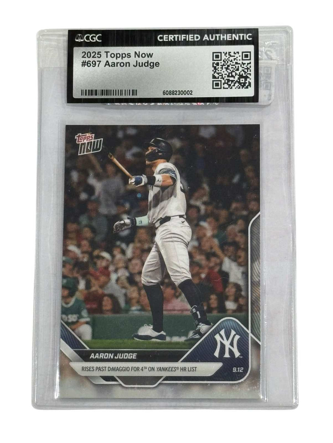 Aaron Judge 2025 Topps Now #697 CGC certified Yankees home run milestone collectible card