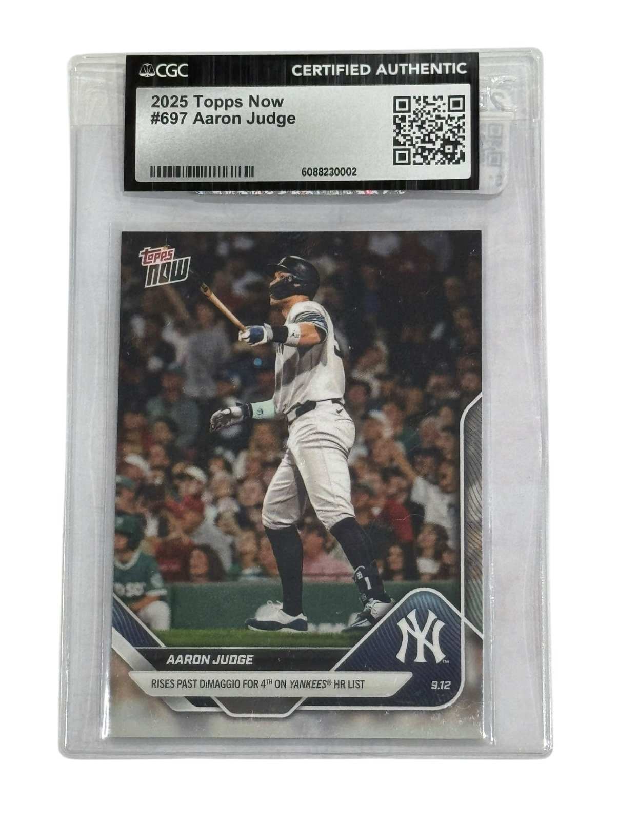 Aaron Judge 2025 Topps Now #697 CGC certified Yankees home run milestone collectible card