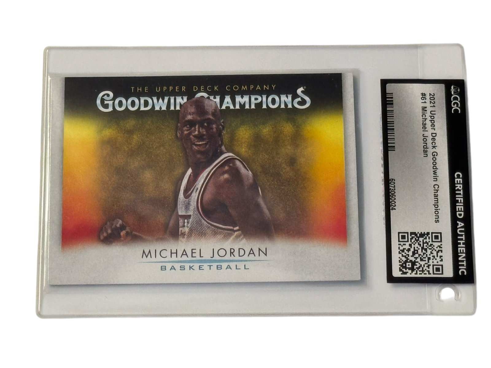 2021 Upper Deck Goodwin Champions Michael Jordan #61 basketball card in CGC certified authentic sleeve