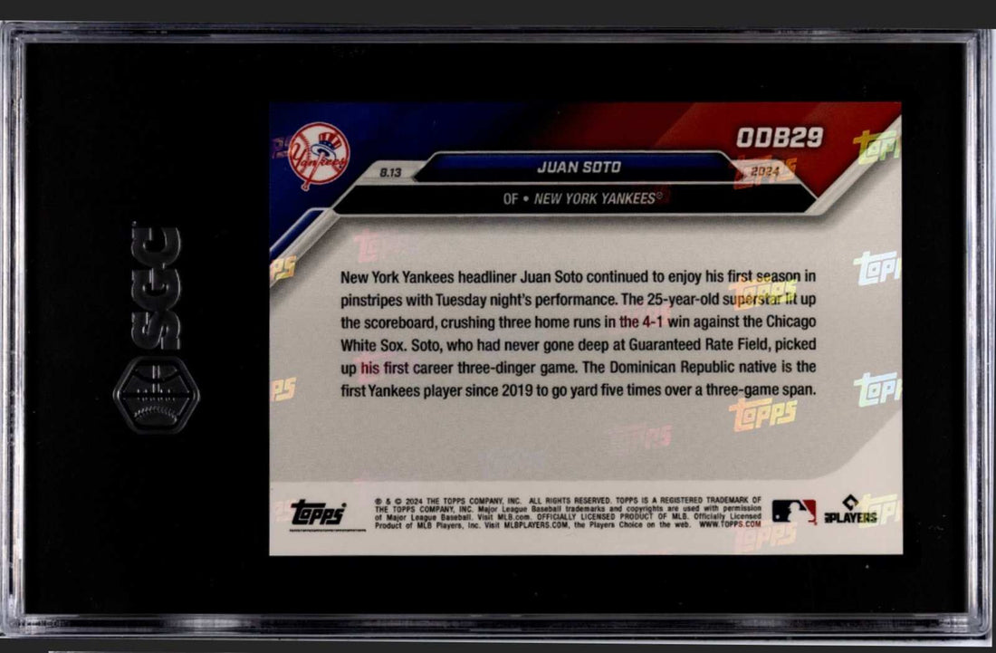 2024 TOPPS NOW ODB29 Juan Soto Road to Opening Day Bonus baseball card SGC 10 grading