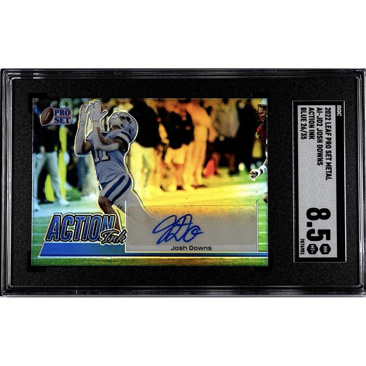 26/35 Josh Downs Auto 2022 Leaf Metal ACTION INK Card #AI-JD2 NFL Colts SGC 8.5*