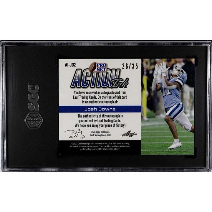 2635 Josh Downs 2022 Leaf Metal Action Ink autograph football card Colts SGC 8.5 graded
