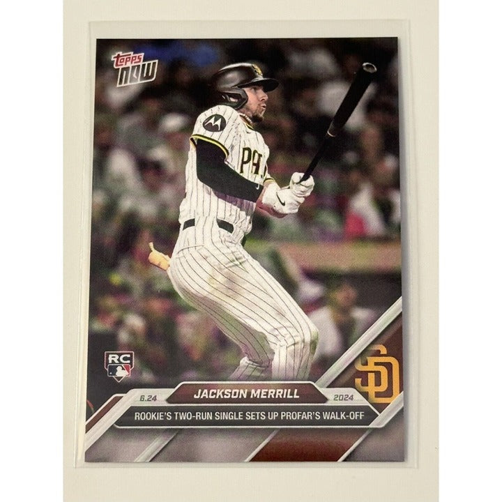 Jackson Merrill RC 2024 Topps NOW Blue Parallel San Diego Padres Rookie Baseball Card #343