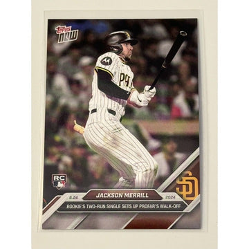 Jackson Merrill RC 2024 Topps NOW Blue Parallel San Diego Padres Rookie Baseball Card #343