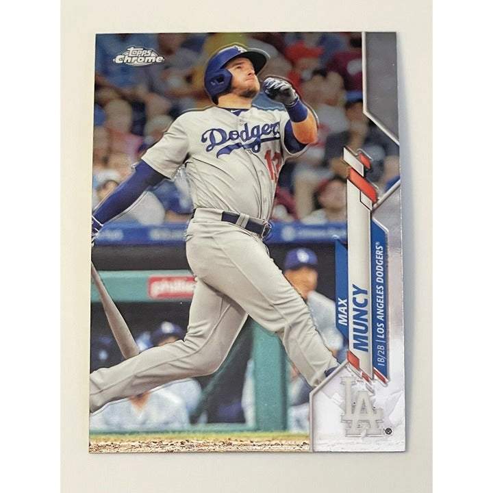 2020 Topps Chrome Max Muncy MLB Los Angeles Dodgers baseball card #13
