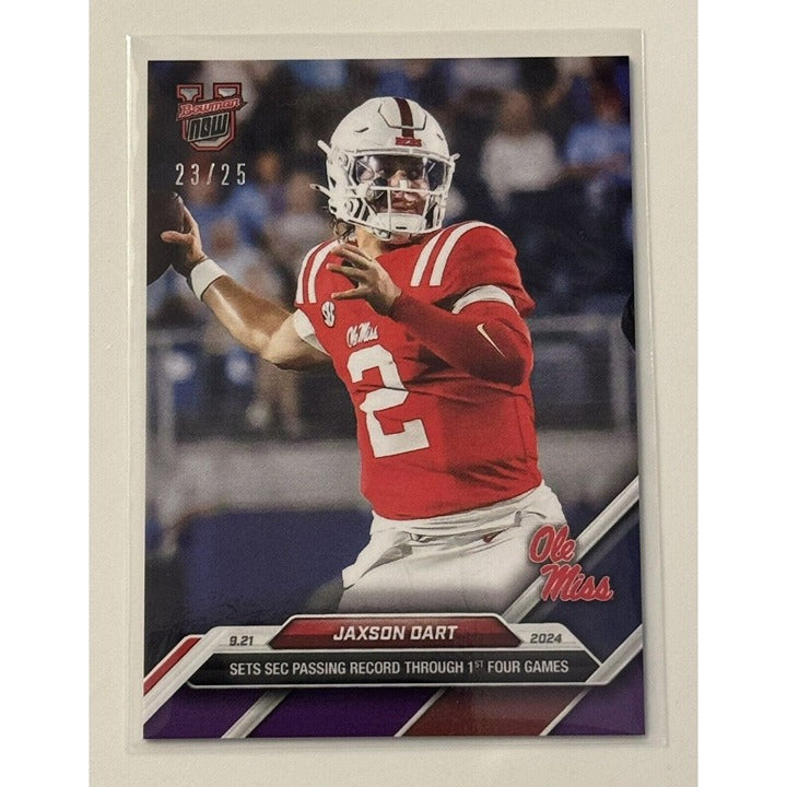 23/25* Jaxson Dart RC - 2024 Bowman U Now - SEC Passing Record Football Card #16