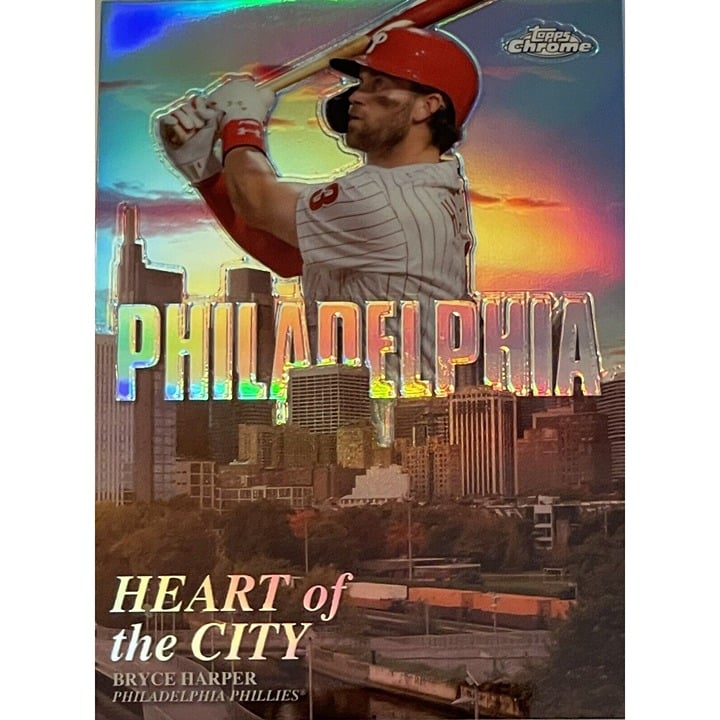 2022 Topps Chrome Bryce Harper Heart Of The City Refractor #HOC-1 - MLB Phillies