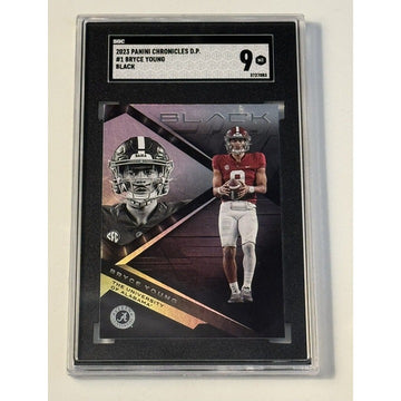 Bryce Young RC* 2023 Panini Chronicles Draft Black Refractor #1 Tide/NFL - SGC 9