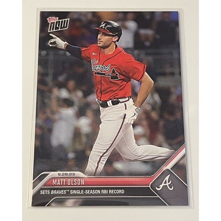 2023 Topps NOW Matt Olson* Card #932 MLB Atlanta Braves Single-Season RBI Record