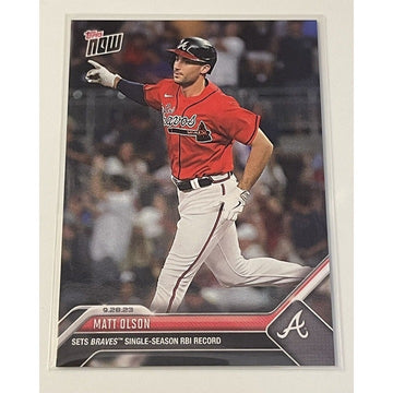2023 Topps NOW Matt Olson* Card #932 MLB Atlanta Braves Single-Season RBI Record