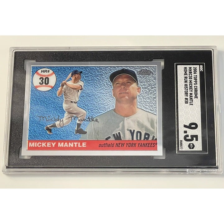 2006 Topps Chrome Home Run History Blue Refractor /100 Mickey Mantle #MHRC30 HOF
