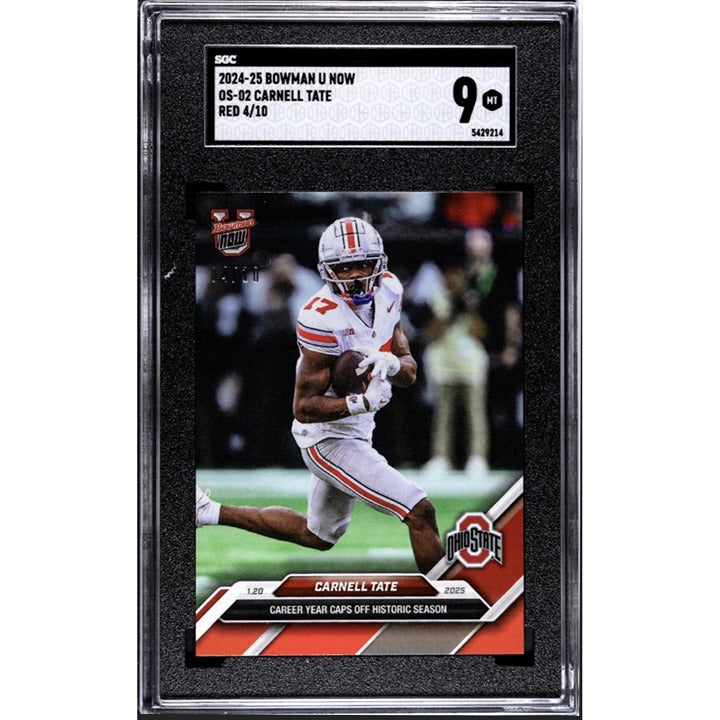 4/10* - 876 PR! - Carnell Tate RC* LIMITED 2024-25 Bowman U NOW OS-02 OS - SGC 9