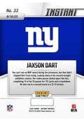 2025 Panini Instant Jaxson Dart rookie card New York Giants NFL quarterback limited edition