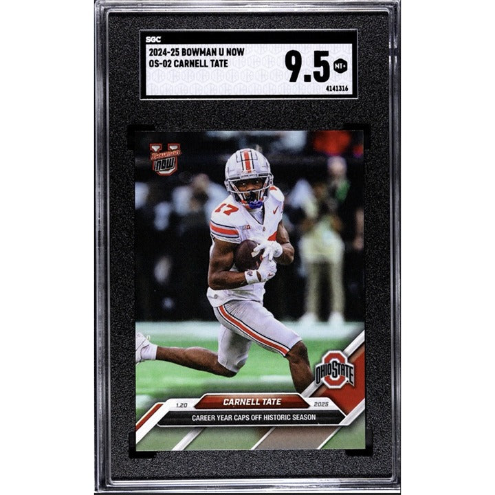 876 PR! Carnell Tate RC LIMITED 2024-25 Bowman U NOW OS-02 OS - HISTORIC SGC 9.5