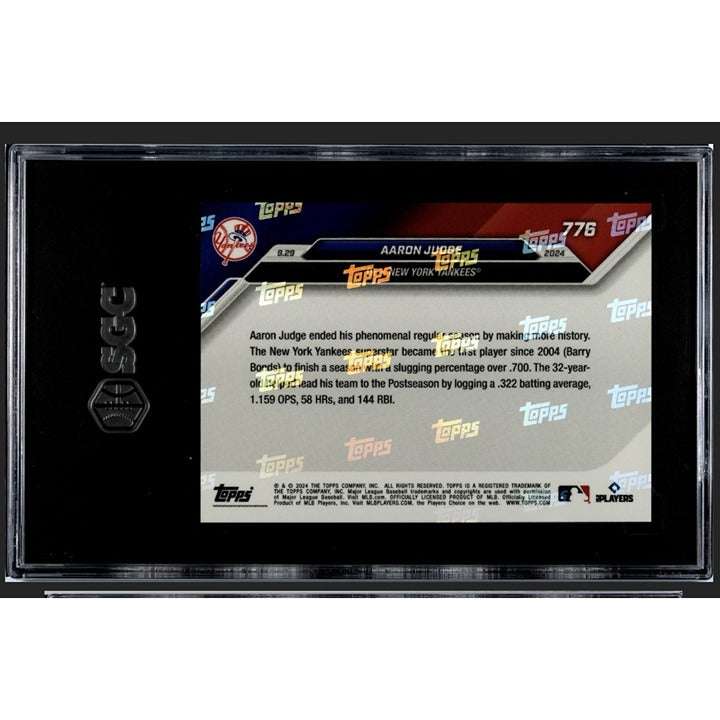 2024 Topps Now Aaron Judge MVP MLB New York Yankees card graded SGC 10 with slugging record