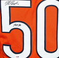 Mike Singletary signed Chicago Bears orange football jersey with HOF 98 inscription and PSA DNA authentication