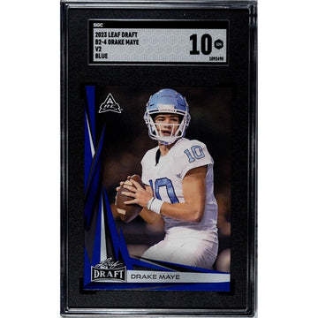 2023 Leaf Draft Blue Parallel Drake Maye* RC #B2-4 NC Tar Heels Football SGC 10*